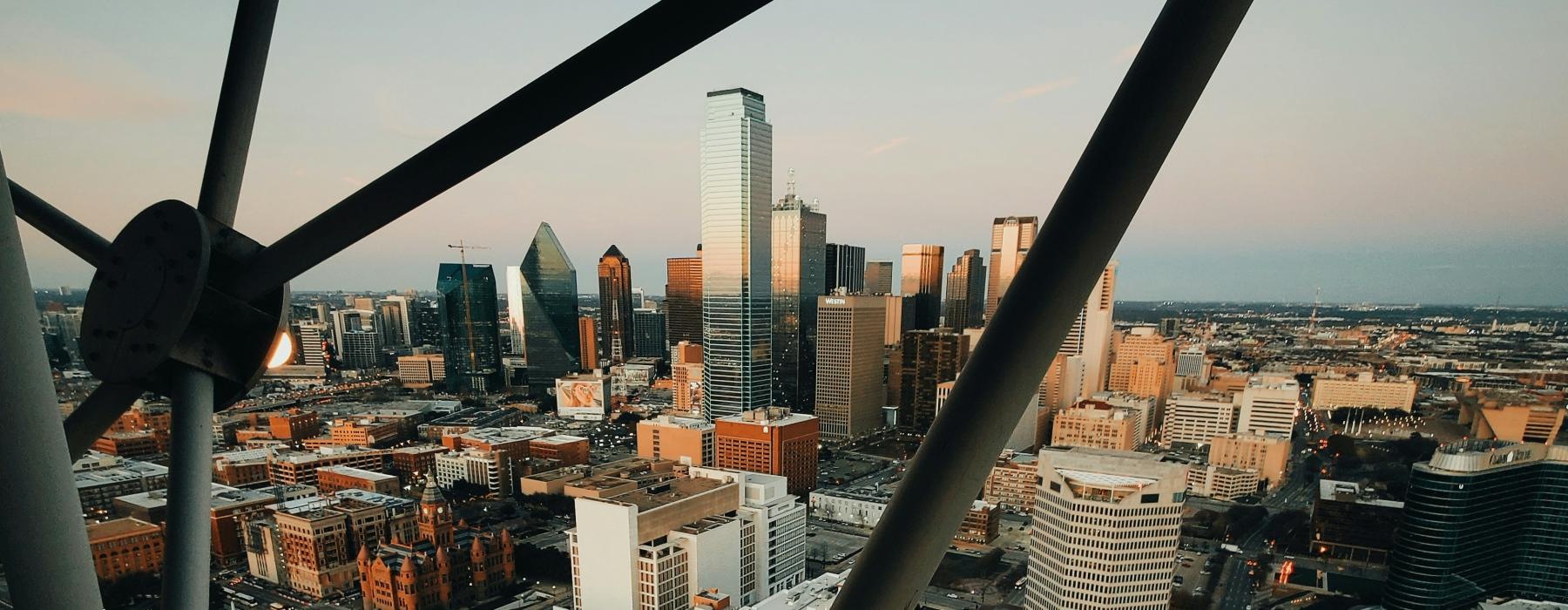a view of a city from a window